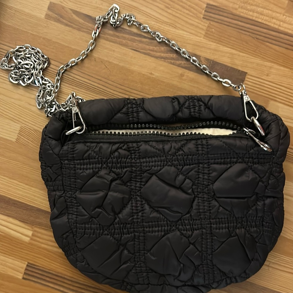 Black puffy purse